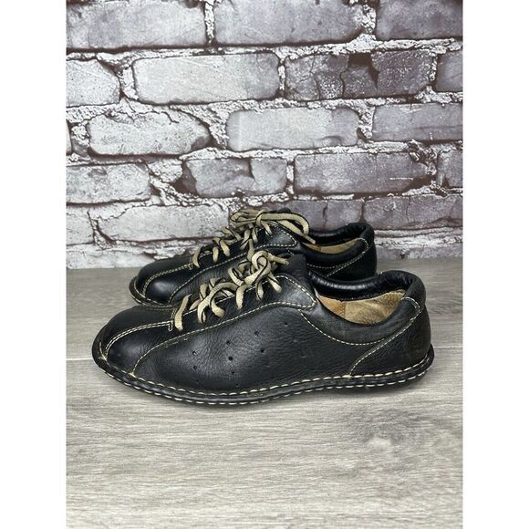 Born Womens Sz 6.5 EU 37 Oxford Alyson Leather Lace Up Comfort Shoes Black - Picture 1 of 16